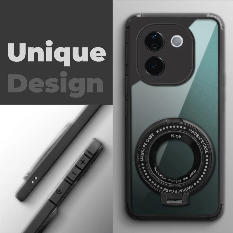 Silicone Grip Clear Case Ring Holder Kickstand For Vivo T3 Pro 5G - Image 4
