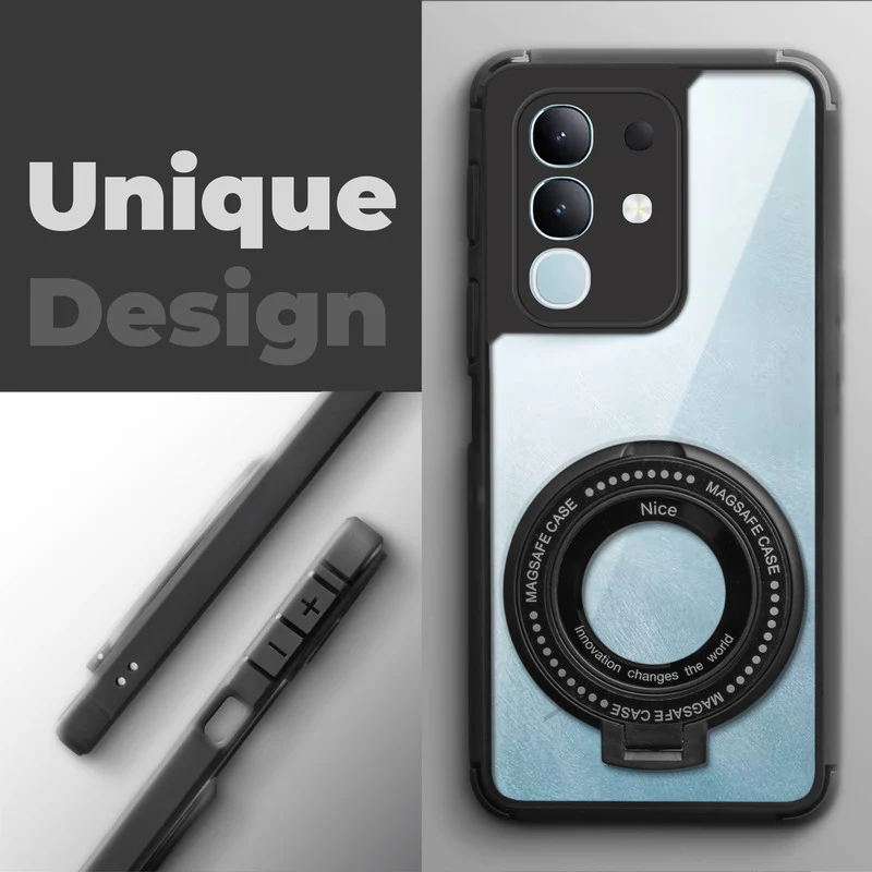 Silicone Grip Clear Case Ring Holder Kickstand For Vivo T4x 5G - Image 4