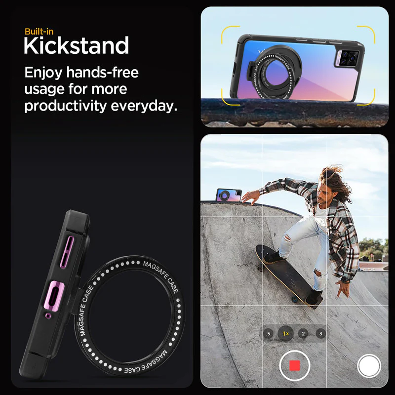Silicone Grip Clear Case Ring Holder Kickstand For Vivo V20 - Image 5