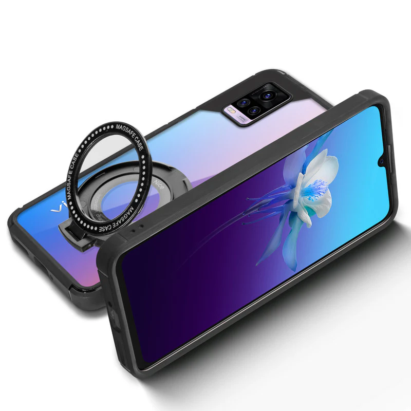 Silicone Grip Clear Case Ring Holder Kickstand For Vivo V20 - Image 6