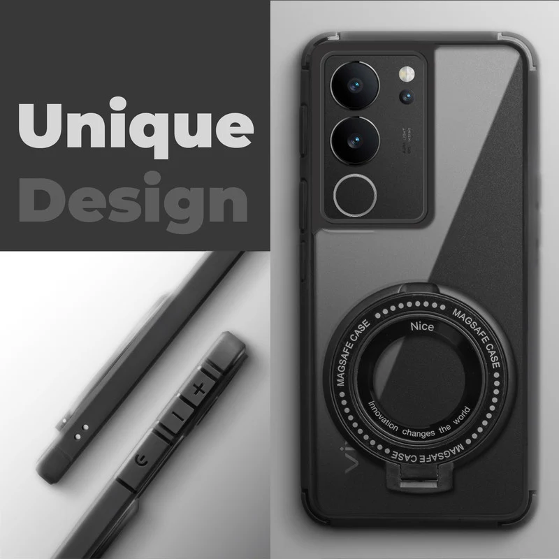 Silicone Grip Clear Case Ring Holder Kickstand For Vivo V29 Pro 5G - Image 4
