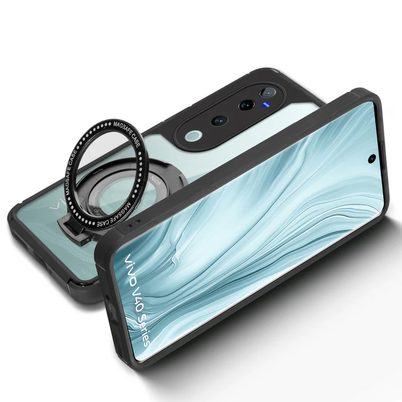 Silicone Grip Clear Case Ring Holder Kickstand For Vivo V40 Pro 5G - Image 6