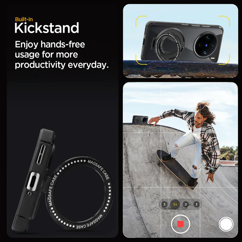 Silicone Grip Clear Case Ring Holder Kickstand For Vivo X100 Pro 5G - Image 5