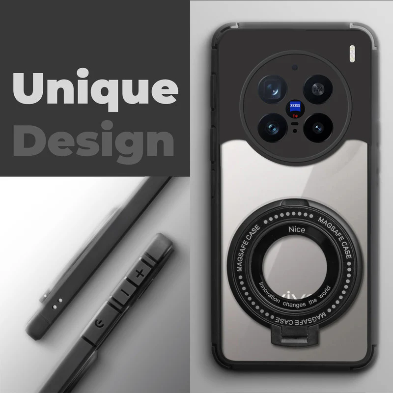 Silicone Grip Clear Case Ring Holder Kickstand For Vivo X200 Pro 5G - Image 4