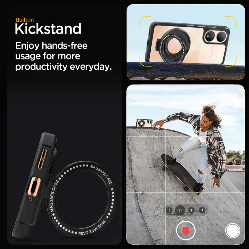 Silicone Grip Clear Case Ring Holder Kickstand For Vivo Y100 - Image 5