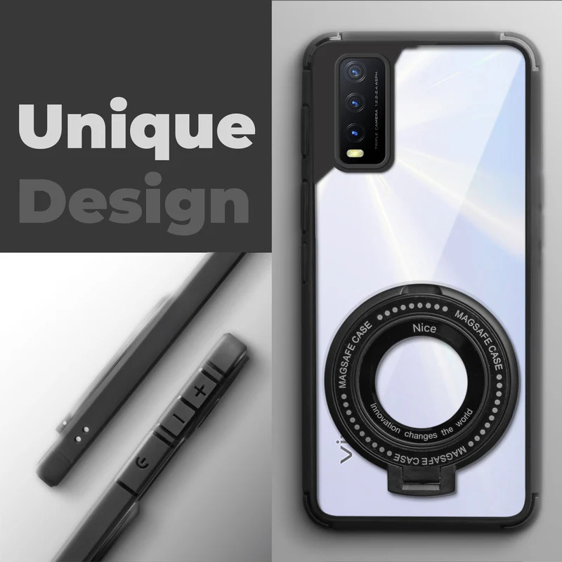 Silicone Grip Clear Case Ring Holder Kickstand For Vivo Y12S - Image 3