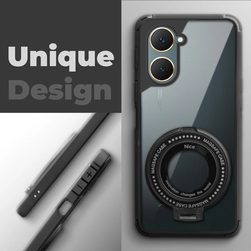 Silicone Grip Clear Case Ring Holder Kickstand For Vivo Y18e - Image 3
