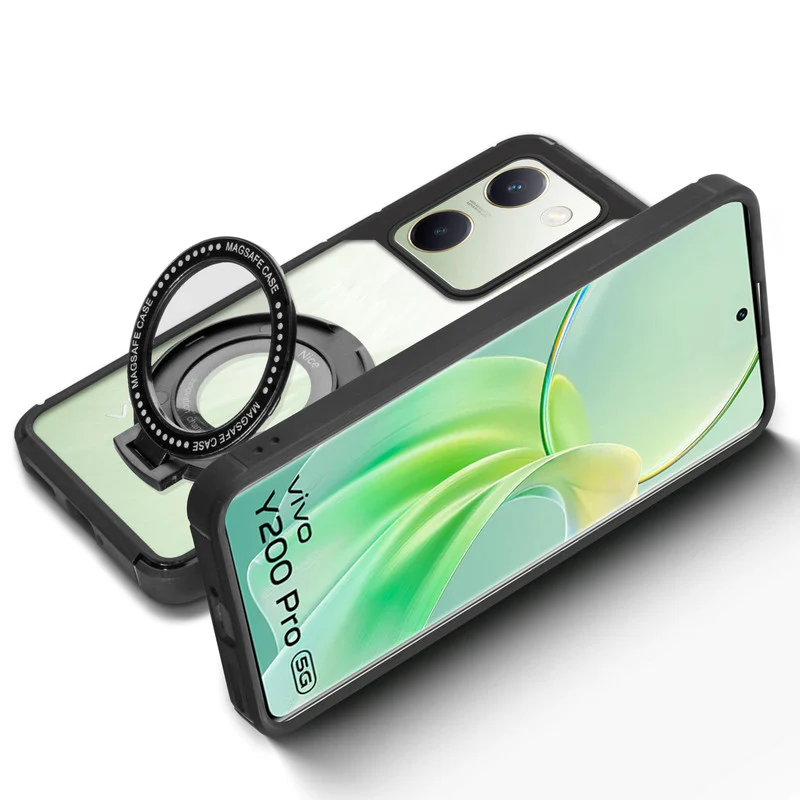 Silicone Grip Clear Case Ring Holder Kickstand For Vivo Y200 Pro 5G - Image 6