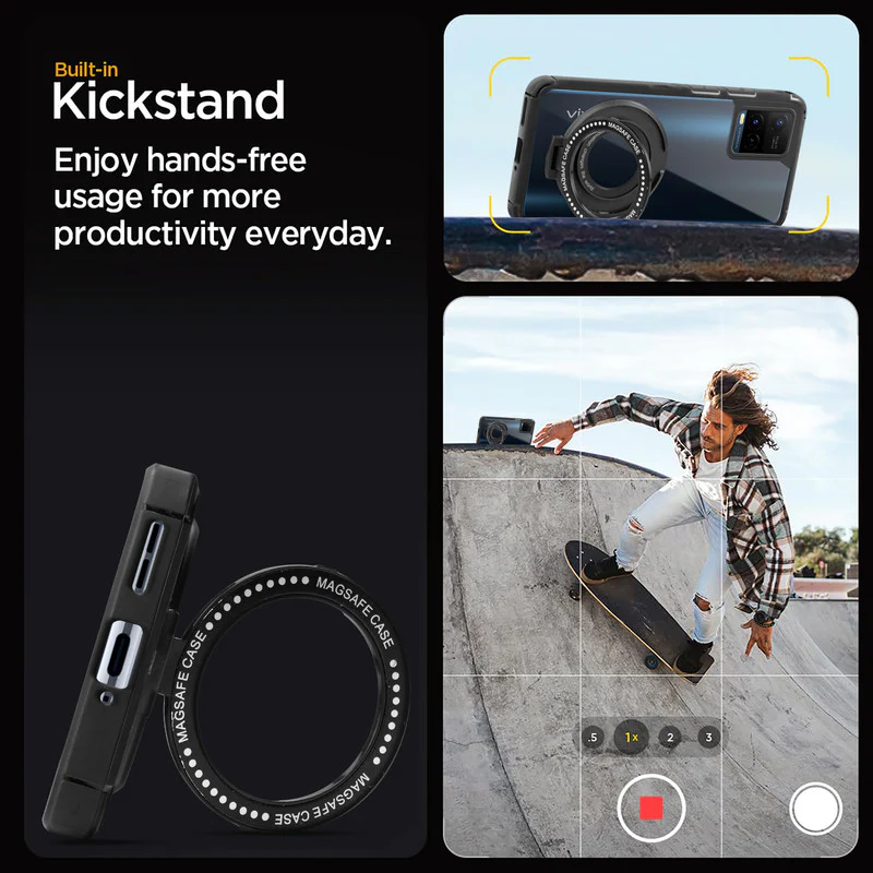 Silicone Grip Clear Case Ring Holder Kickstand For Vivo Y21 2021 - Image 5