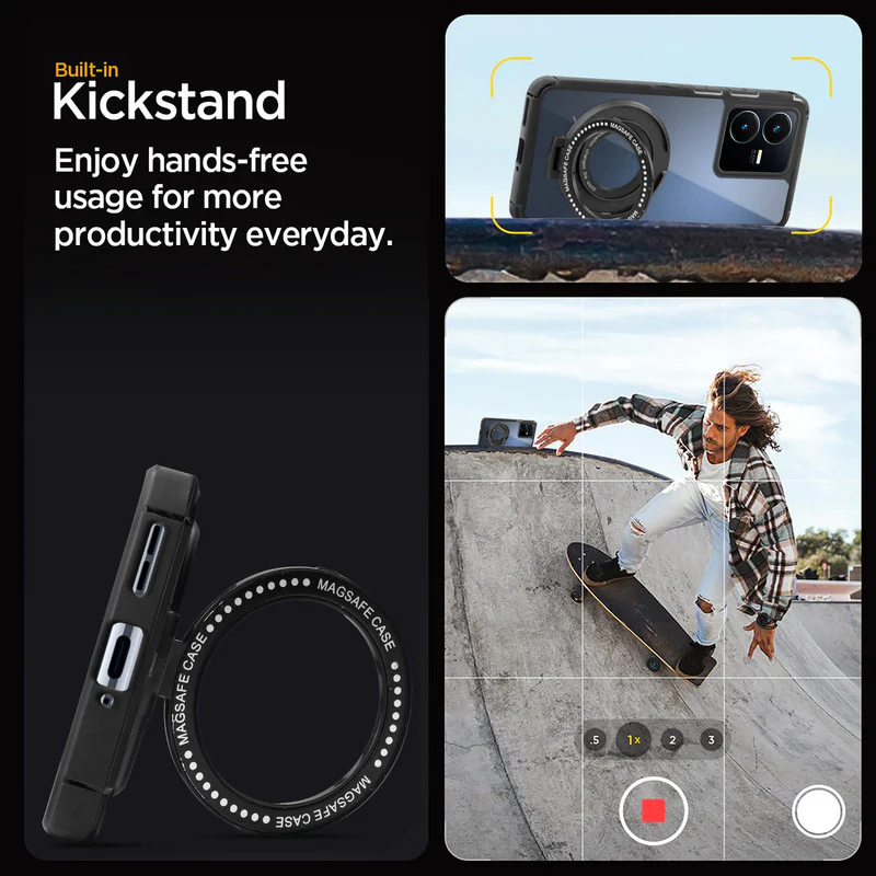 Silicone Grip Clear Case Ring Holder Kickstand For Vivo Y22 - Image 5