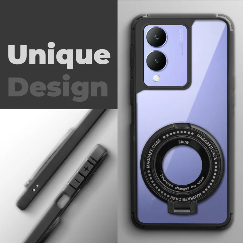 Silicone Grip Clear Case Ring Holder Kickstand For Vivo Y28 5G - Image 4