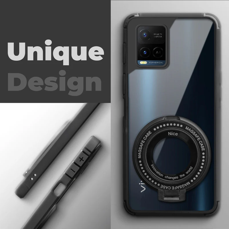 Silicone Grip Clear Case Ring Holder Kickstand For Vivo Y33S - Image 3