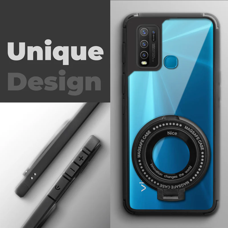 Silicone Grip Clear Case Ring Holder Kickstand For Vivo Y50 - Image 4