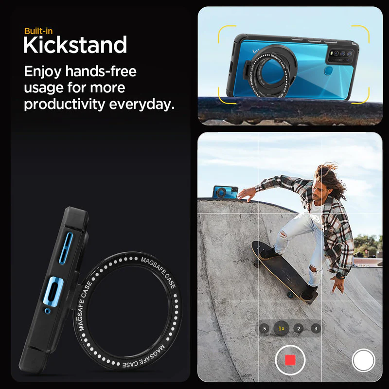 Silicone Grip Clear Case Ring Holder Kickstand For Vivo Y50 - Image 5