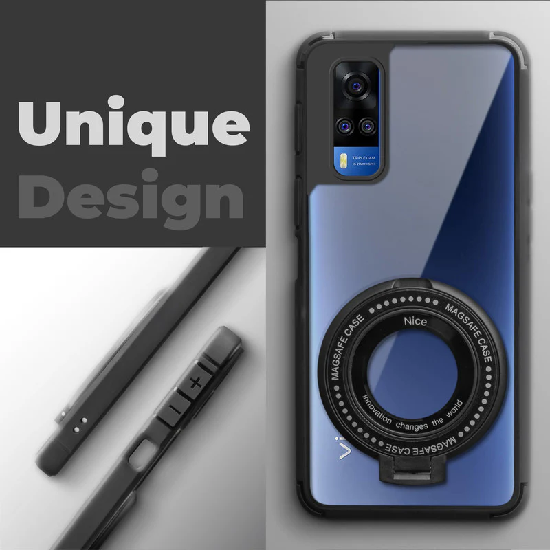 Silicone Grip Clear Case Ring Holder Kickstand For Vivo Y53s 4G - Image 3