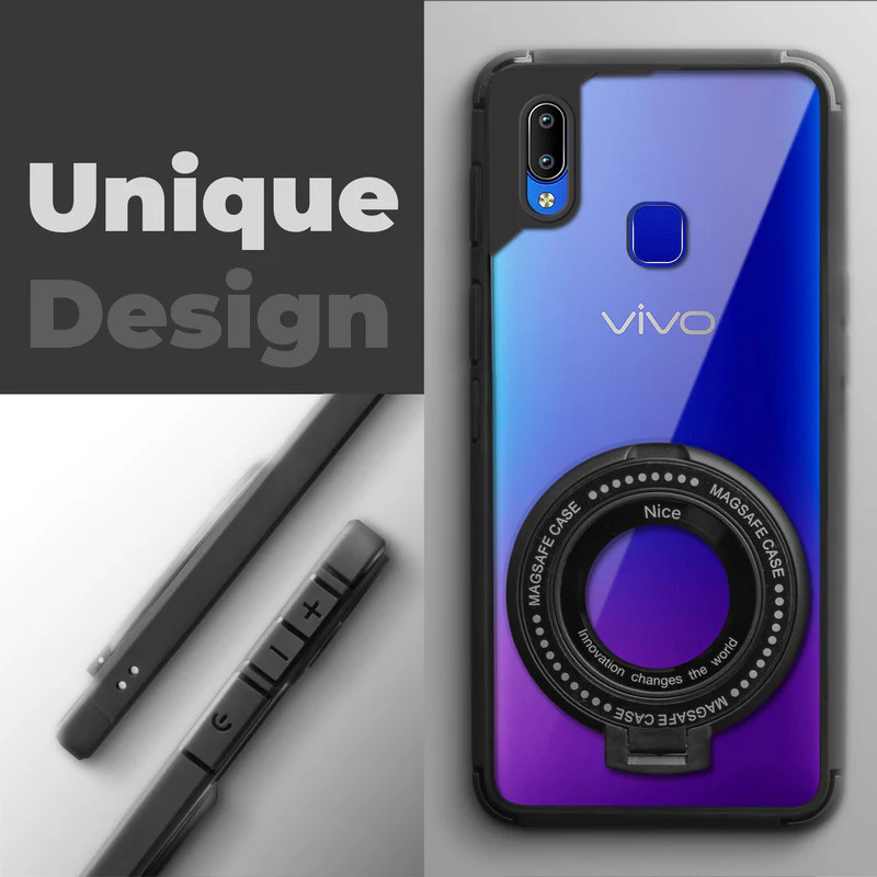 Silicone Grip Clear Case Ring Holder Kickstand For Vivo Y95 - Image 3
