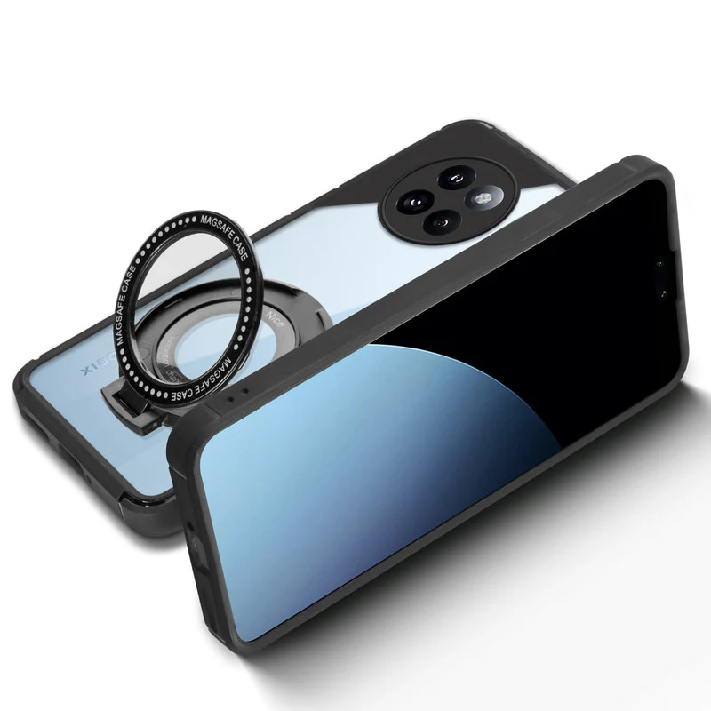 Silicone Grip Clear Case Ring Holder Kickstand For Xiaomi 14 Civi 5G - Image 6
