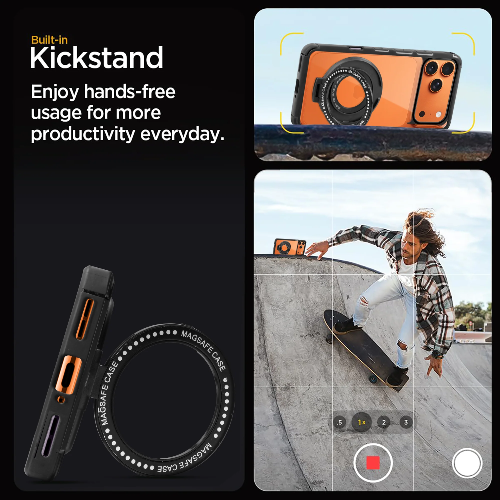 Silicone Grip Clear Case Ring Holder Kickstand For Apple iPhone 17 Pro - Image 5