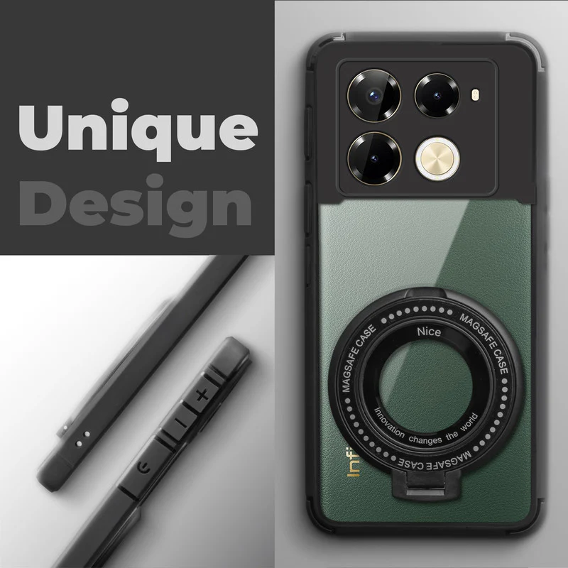 Silicone Grip Clear Case Ring Holder Kickstand For Infinix Note 40 Pro 5G - Image 3