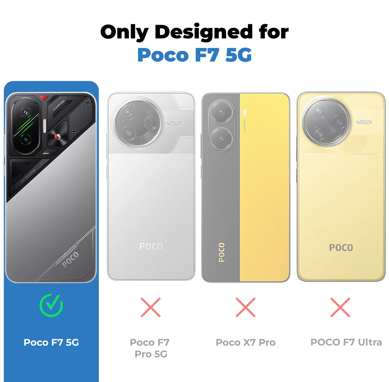 Silicone Grip Clear Case Ring Holder Kickstand For Poco F7 5G - Image 2