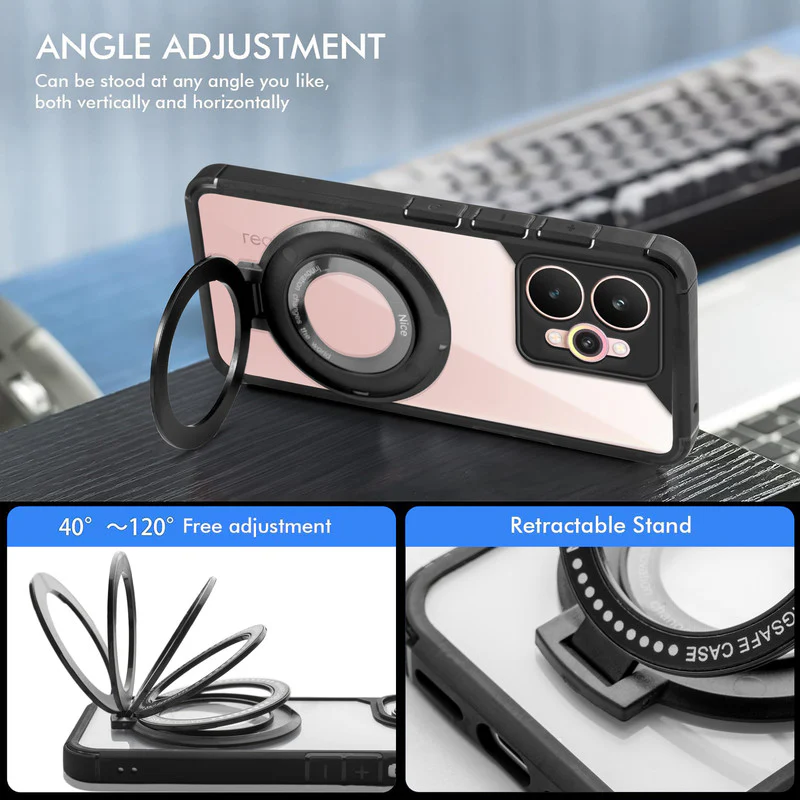 Silicone Grip Clear Case Ring Holder Kickstand For Realme 15 Pro 5G - Image 3