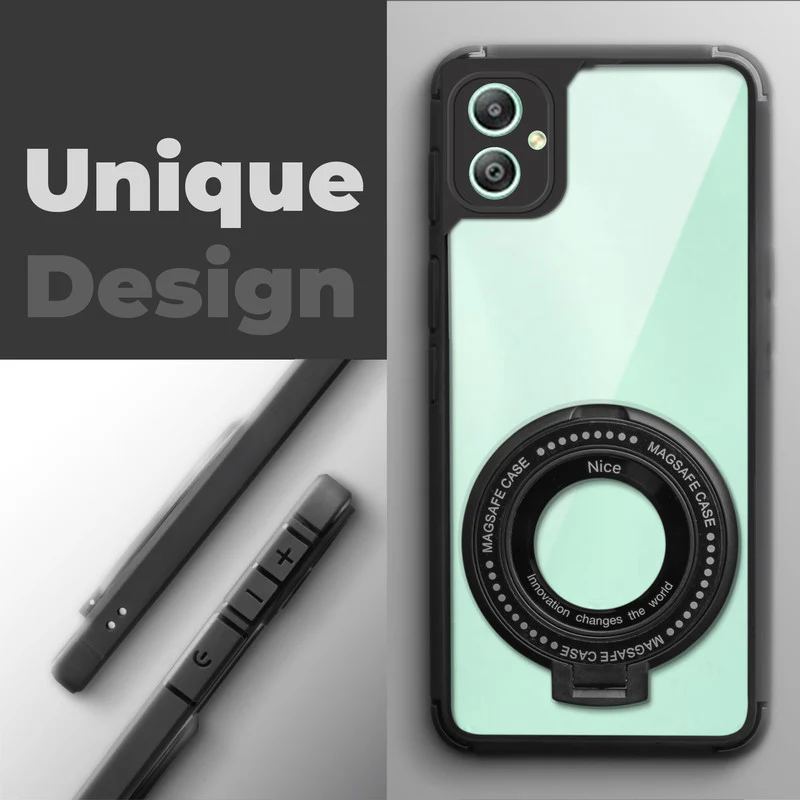 Silicone Grip Clear Case Ring Holder Kickstand For Samsung M05 5G - Image 4