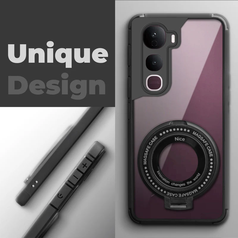 Silicone Grip Clear Case Ring Holder Kickstand For Vivo Y400 Pro 5G - Image 4