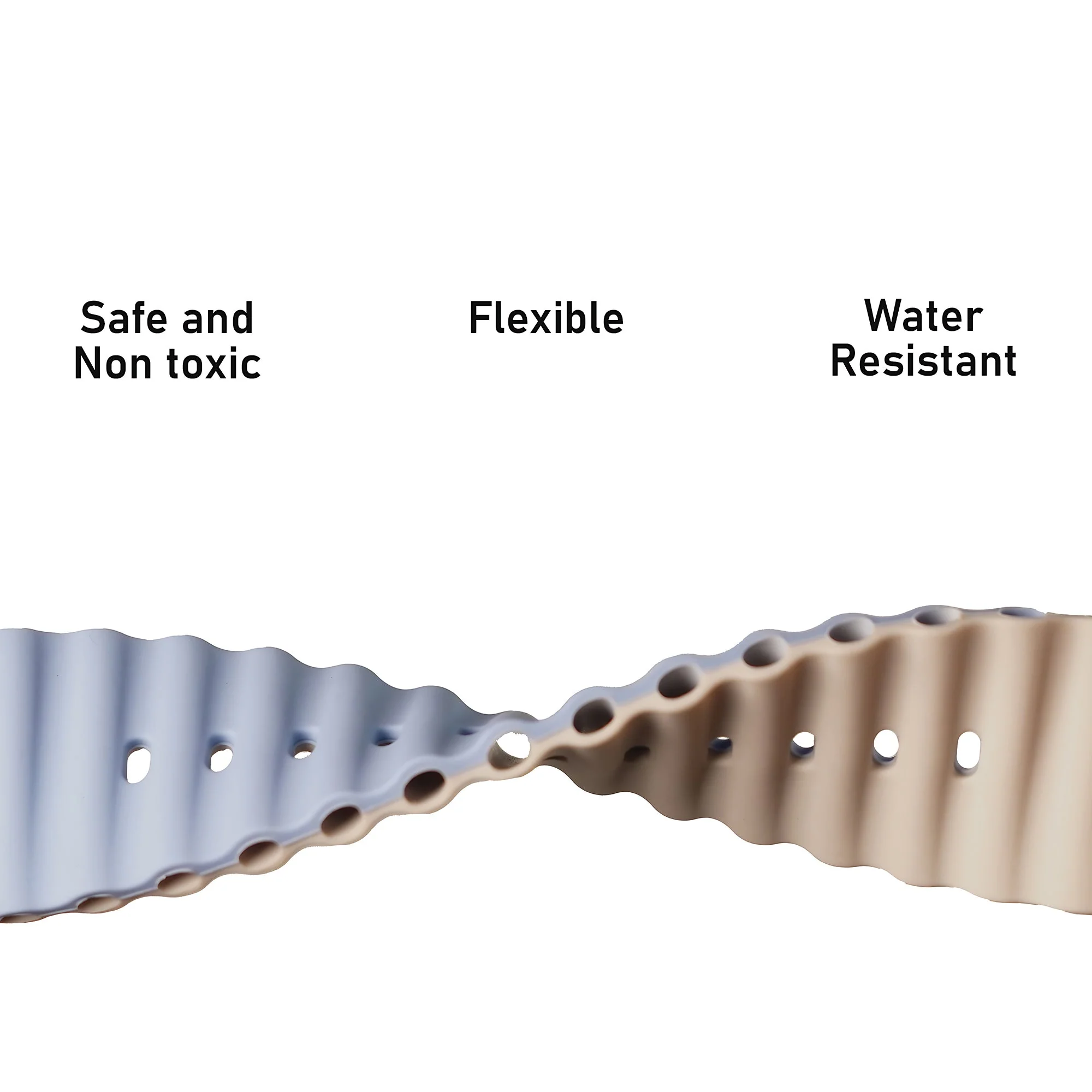 Silicone Ocean Loop Strap for - Apple Watch 40mm - Blue & Gray - Image 3