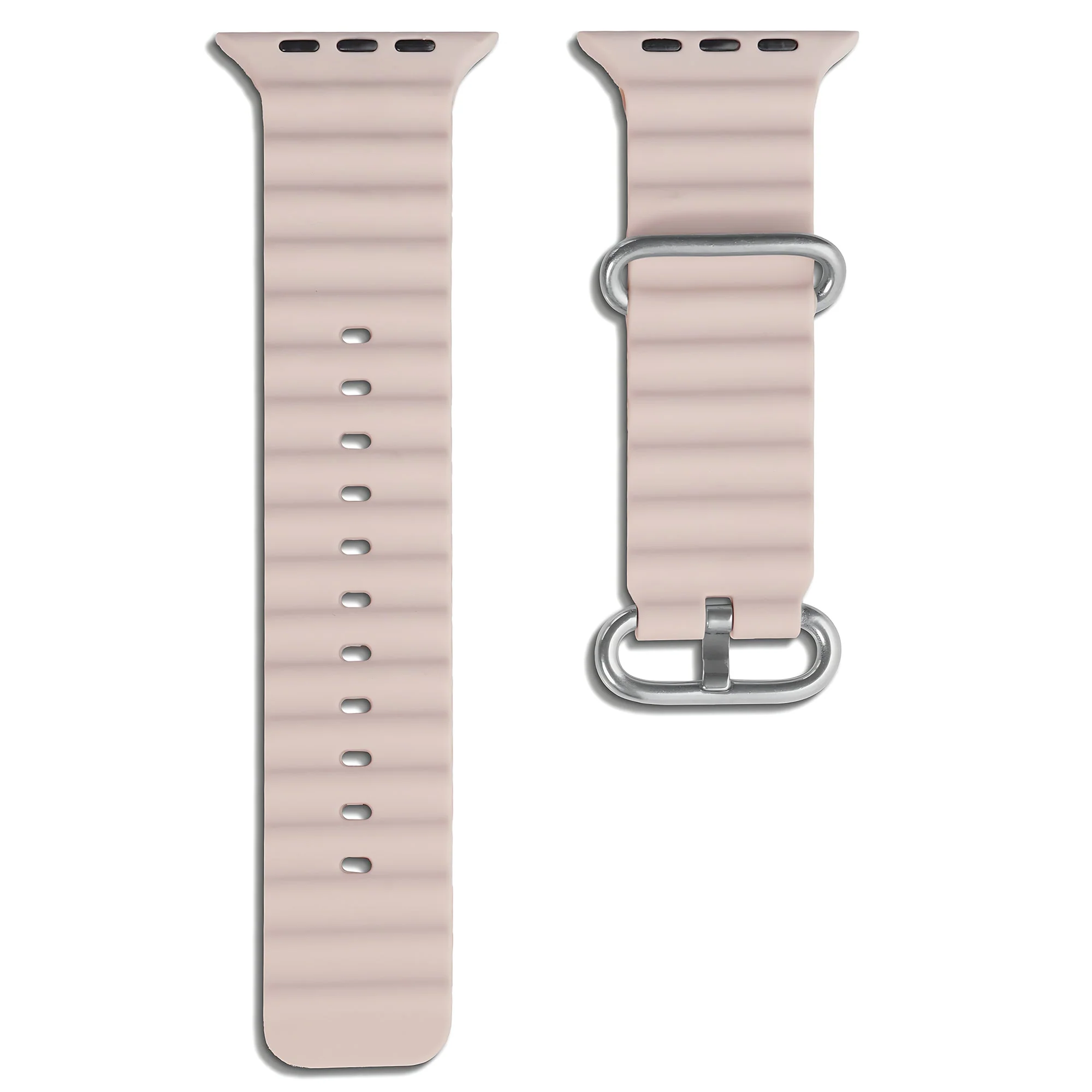 Silicone Ocean Loop Strap for - Apple Watch 42mm  - Peach - Image 2
