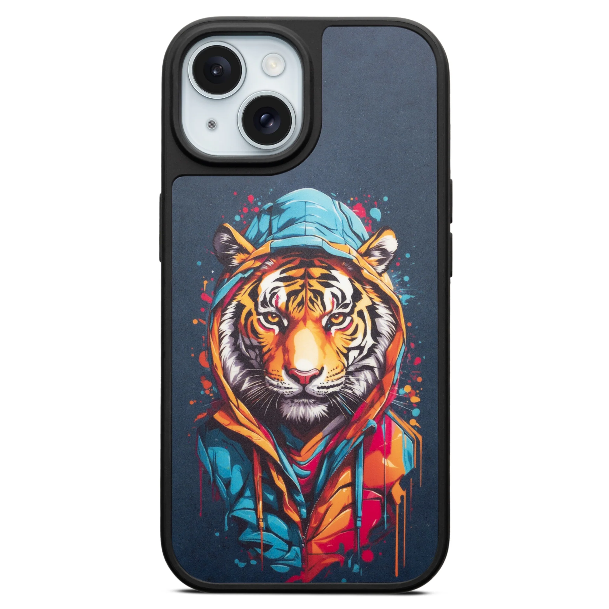 Silicone Textured Frame Printed Hard Back Case For Apple iPhone 13 With Raised Camera Bumper - Image 65