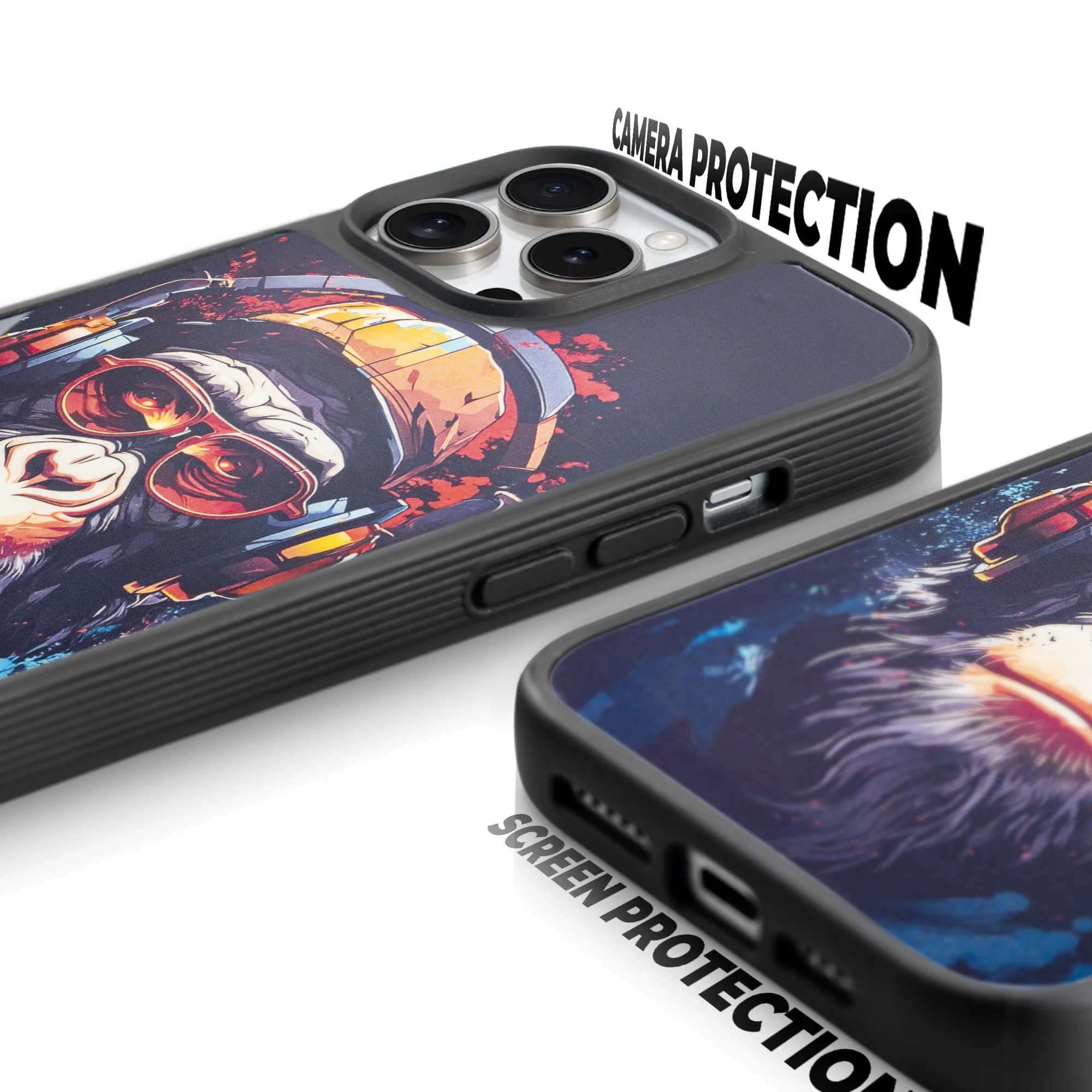Silicone Textured Frame Printed Hard Back Case For Apple iPhone 14 Pro With Raised Camera Bumper - Image 22
