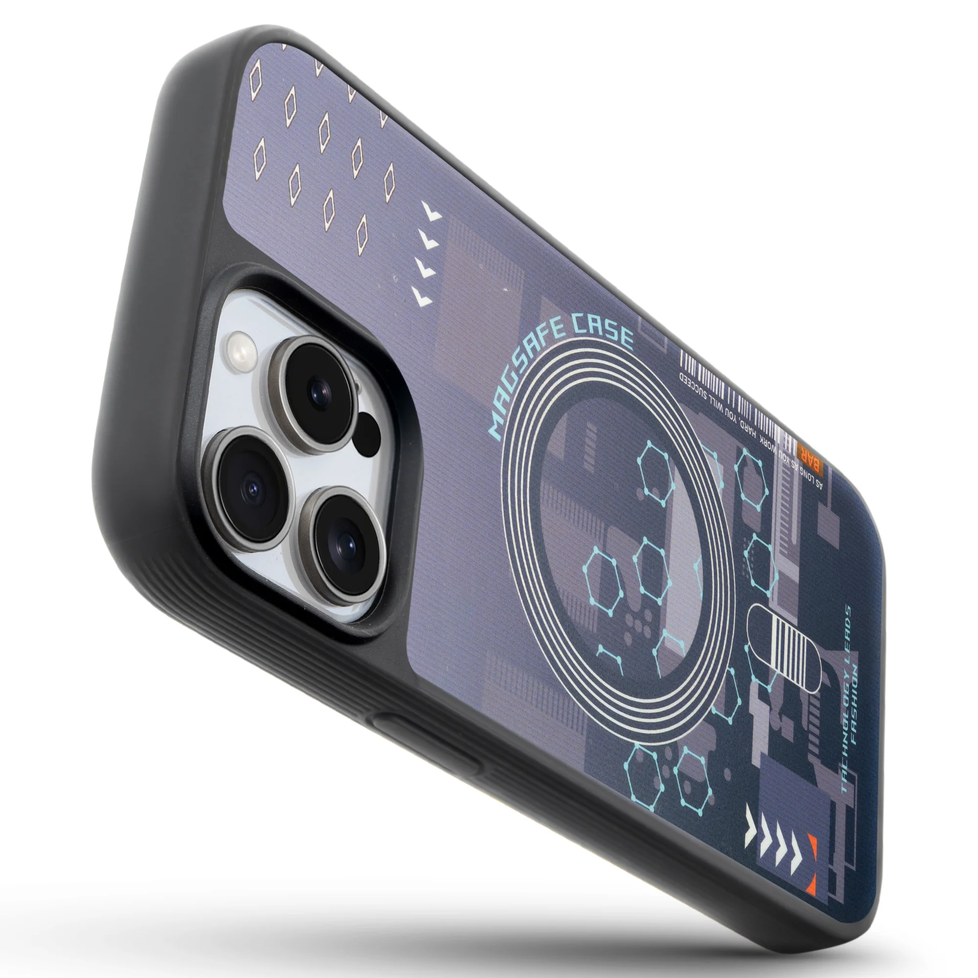 Silicone Textured Frame Printed Hard Back Case For Apple iPhone 14 Pro With Raised Camera Bumper - Image 33