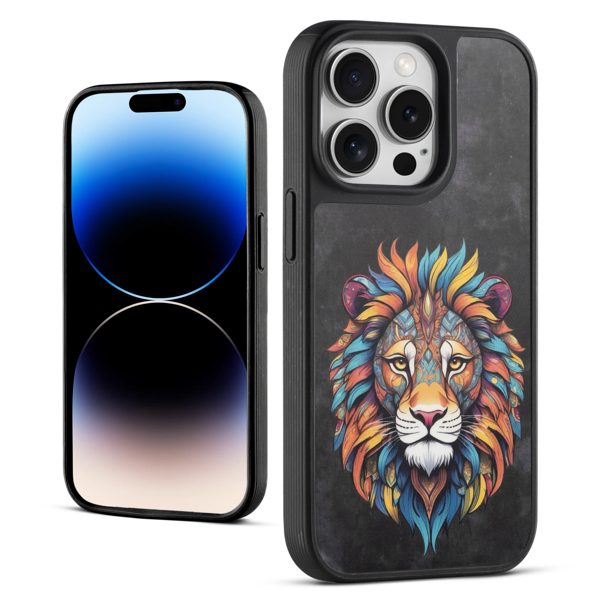Silicone Textured Frame Printed Hard Back Case For Apple iPhone 14 Pro With Raised Camera Bumper - Image 42