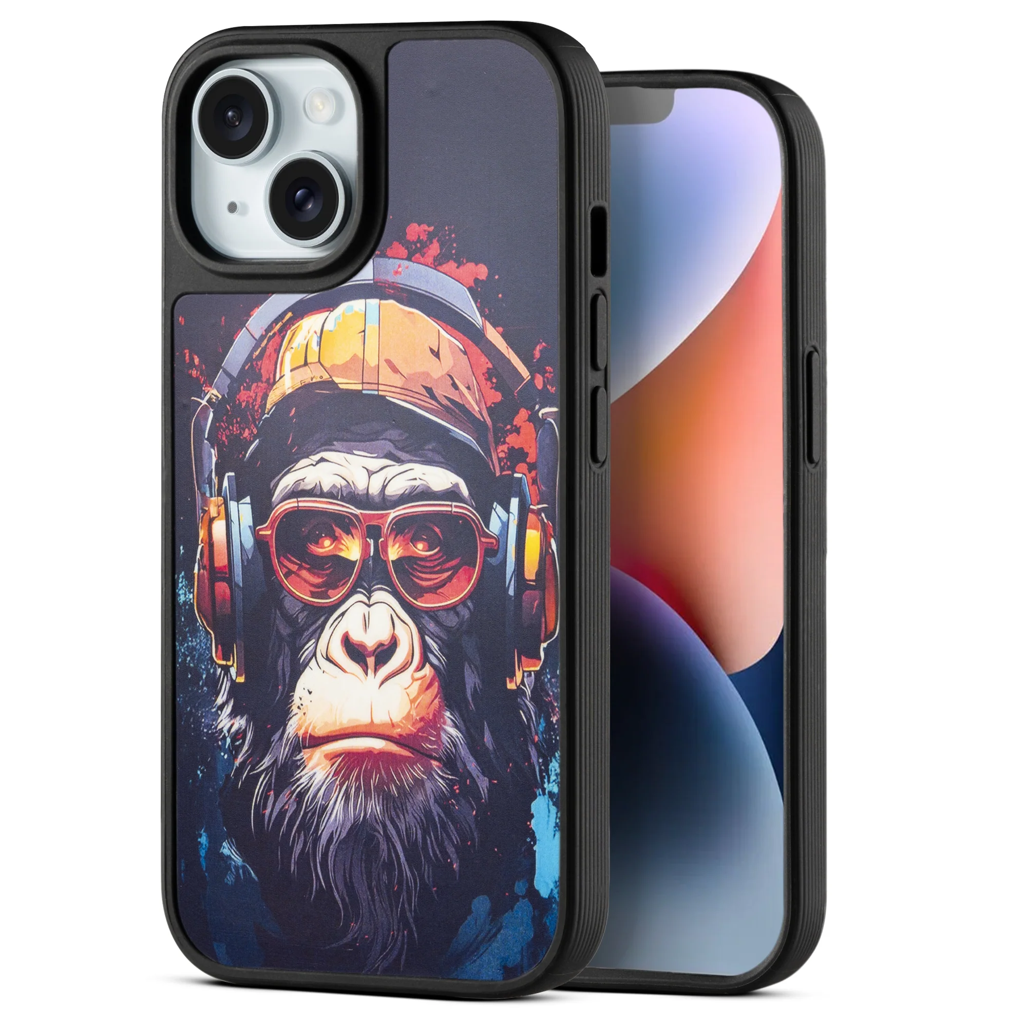 Silicone Textured Frame Printed Hard Back Case For Apple iPhone 14 With Raised Camera Bumper - Image 19