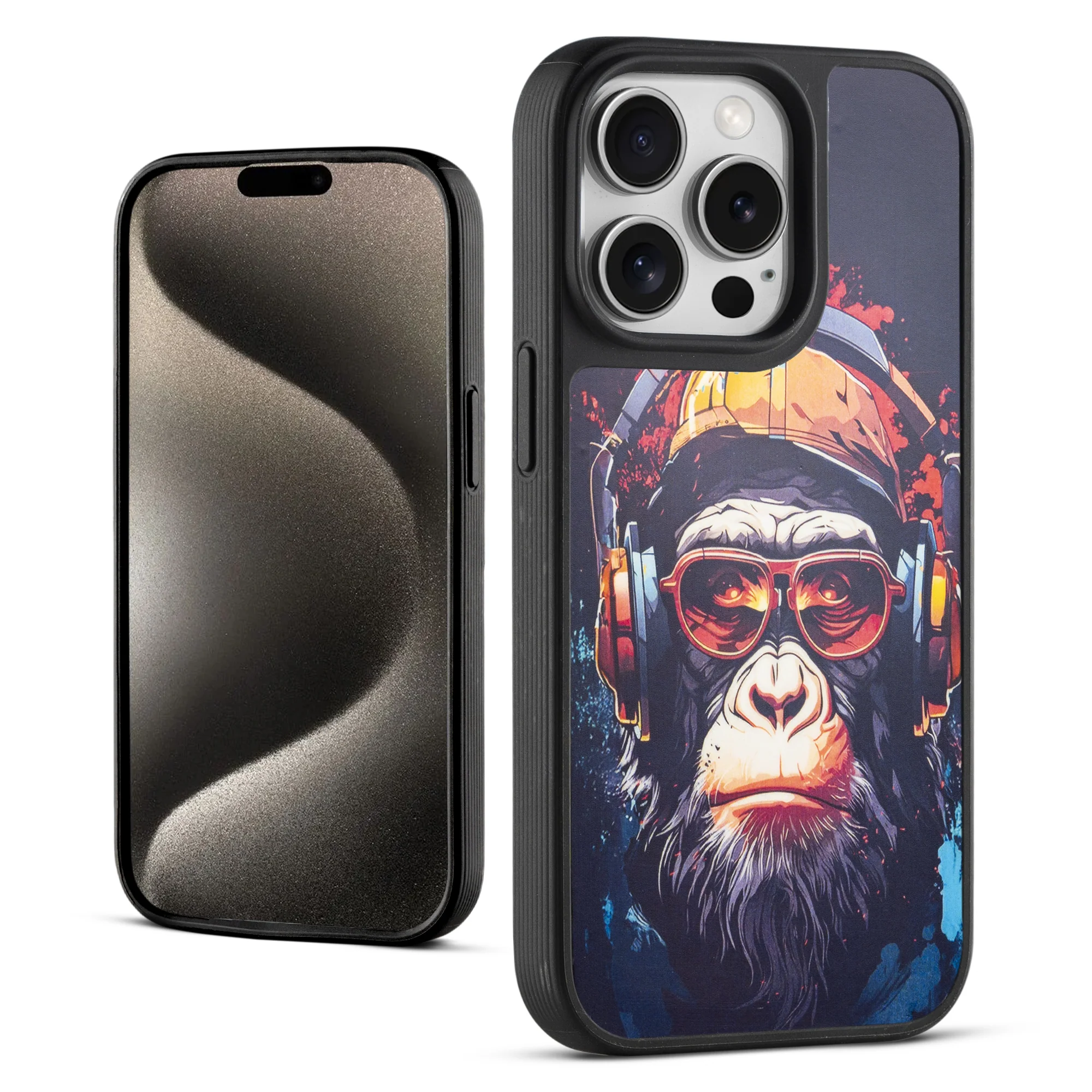 Silicone Textured Frame Printed Hard Back Case For Apple iPhone 15 Pro Max With Raised Camera Bumper - Image 30