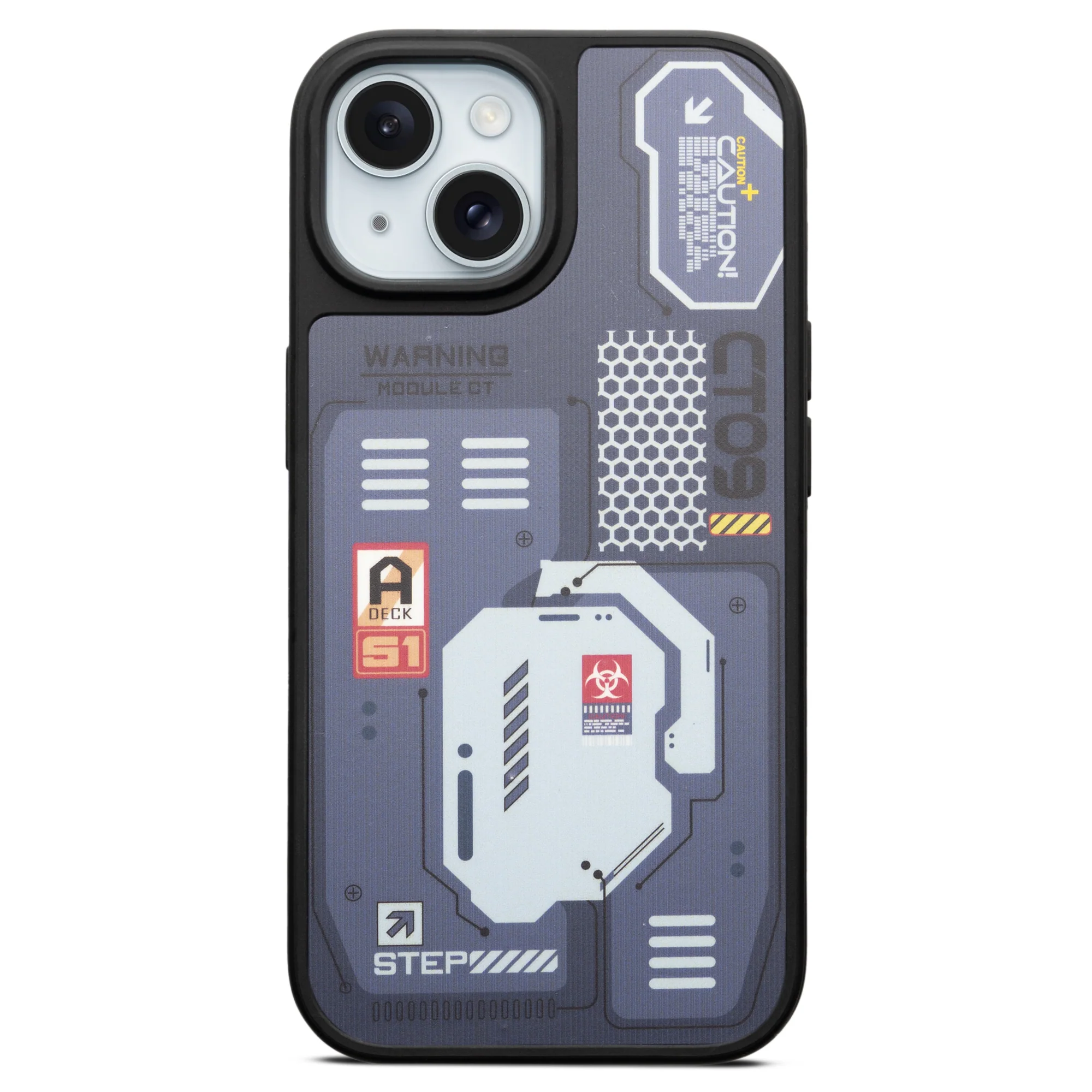 Silicone Textured Frame Printed Hard Back Case For Apple iPhone 15 With Raised Camera Bumper - Image 59