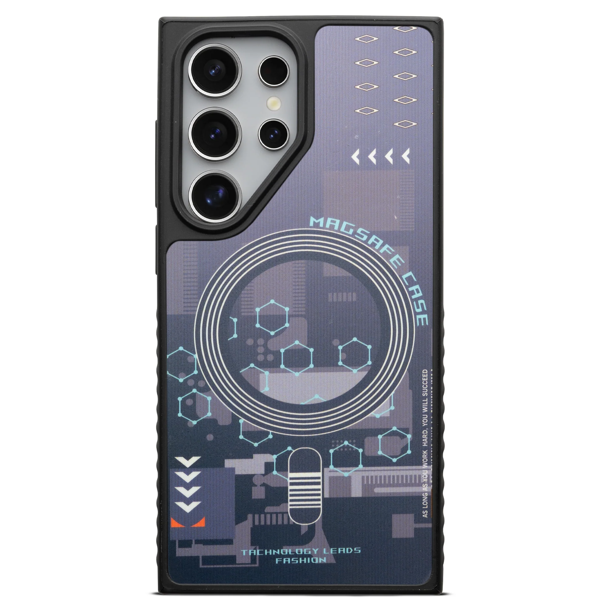 Silicone Textured Frame Printed Hard Back Case For Samsung S24 Ultra 5G With Raised Camera Bumper - Image 41