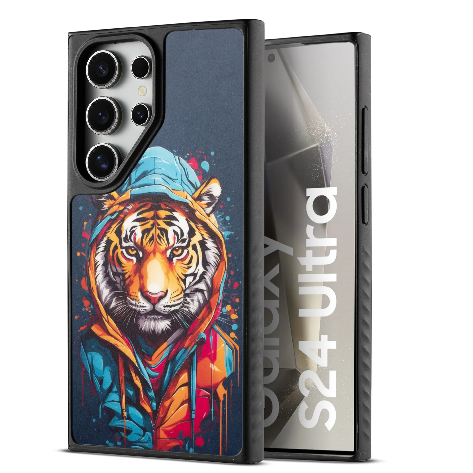 Silicone Textured Frame Printed Hard Back Case For Samsung S24 Ultra 5G With Raised Camera Bumper - Image 67