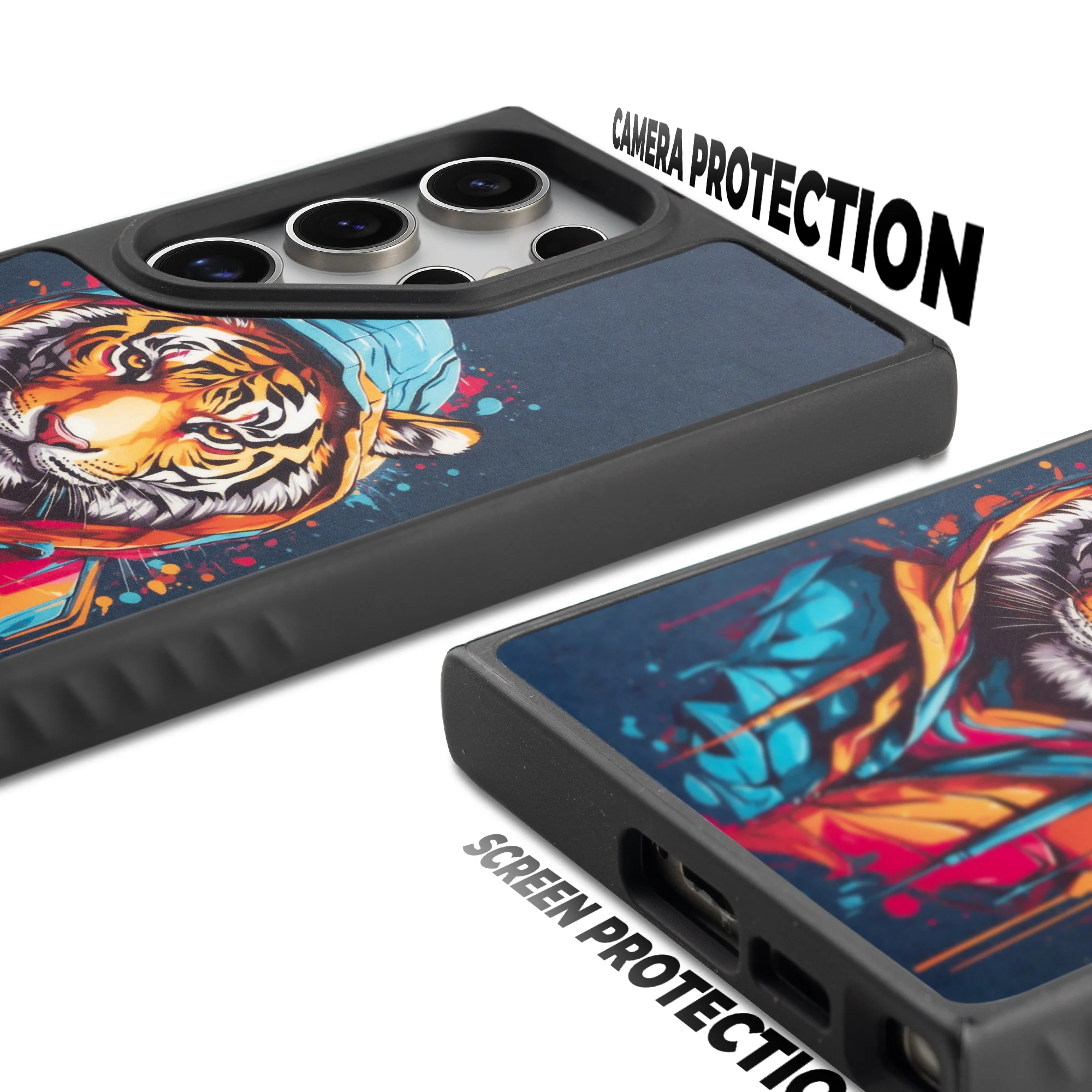 Silicone Textured Frame Printed Hard Back Case For Samsung S24 Ultra 5G With Raised Camera Bumper - Image 70