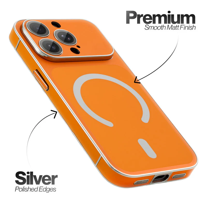Matte Shine Silver Line Wireless Charging Support Back Cover Case For Apple iPhone 15 Pro Max - Image 20