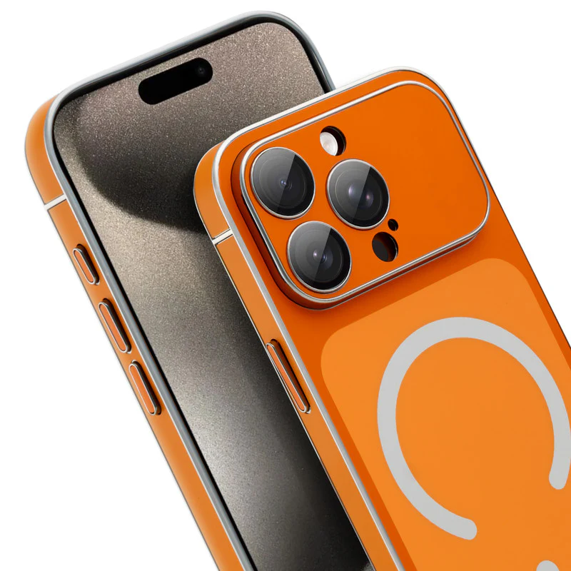 Matte Shine Silver Line Wireless Charging Support Back Cover Case For Apple iPhone 15 Pro Max - Image 21