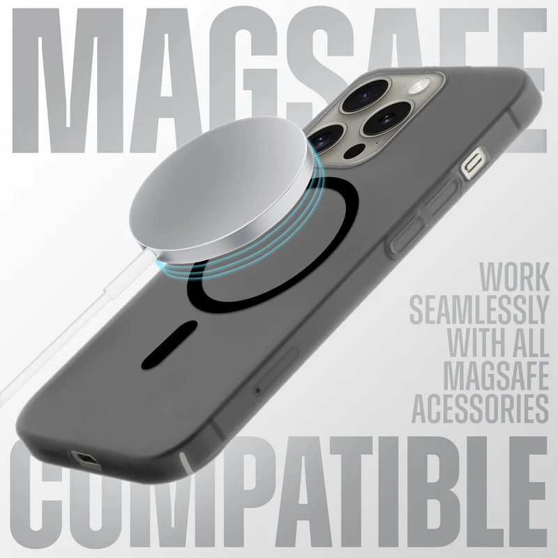 Slim Matte Wireless Charging Support Back Case for Apple iPhone 14 Pro Max - Image 3