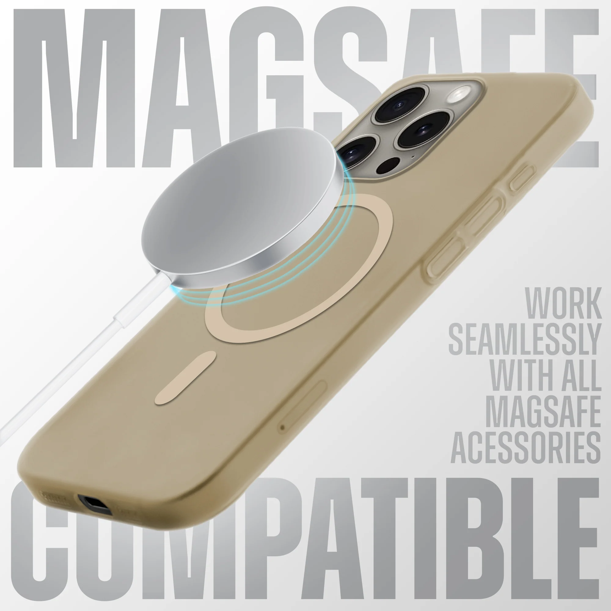 Frosted Slim Wireless Charging Support Case For Apple iPhone 15 Pro - Image 39