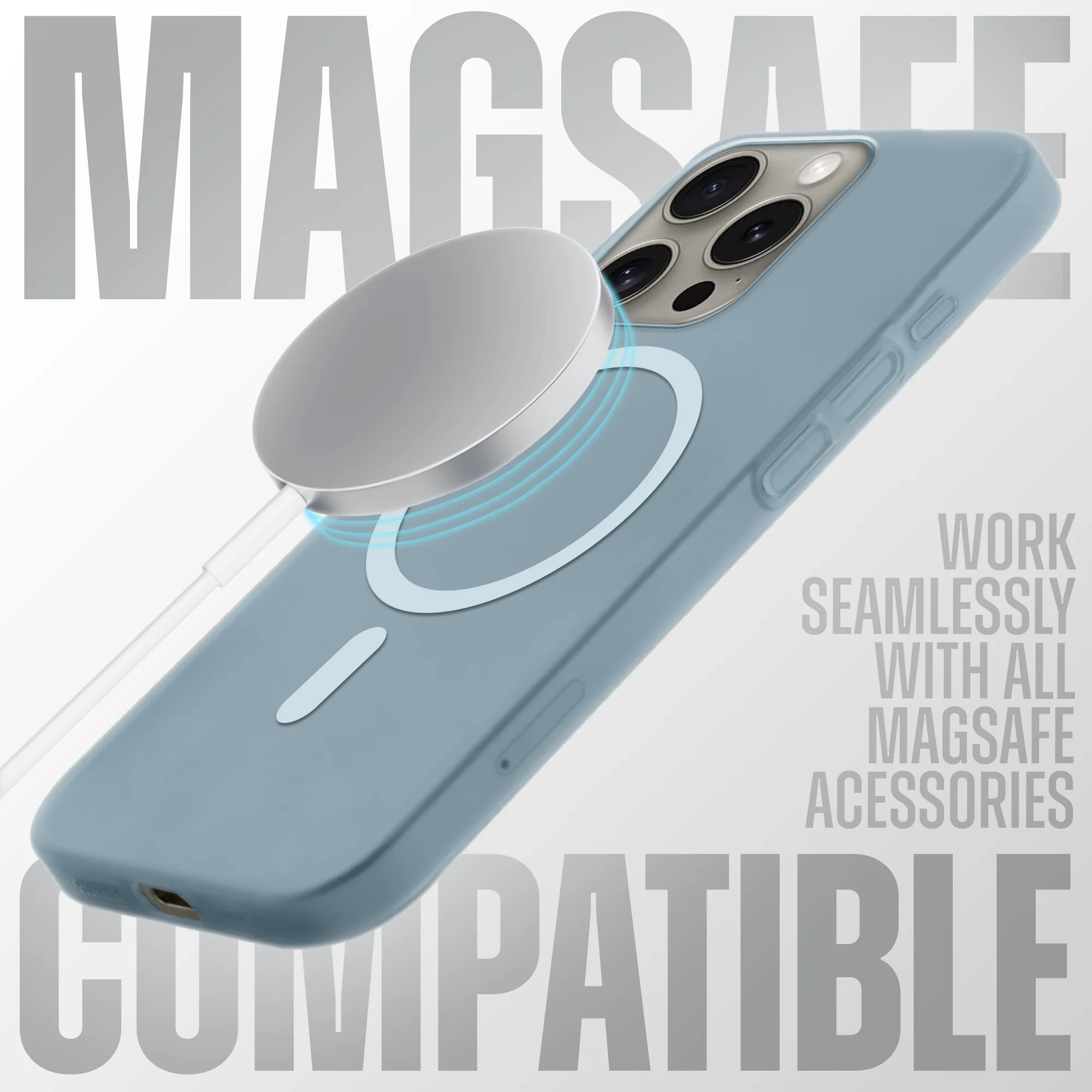 Frosted Slim Wireless Charging Support Case For Apple iPhone 15 Pro Max - Image 45