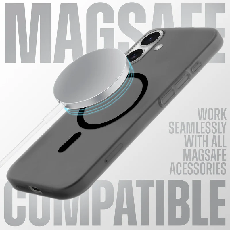 Frosted Slim Wireless Charging Support Case For Apple iPhone 16 Plus - Image 3