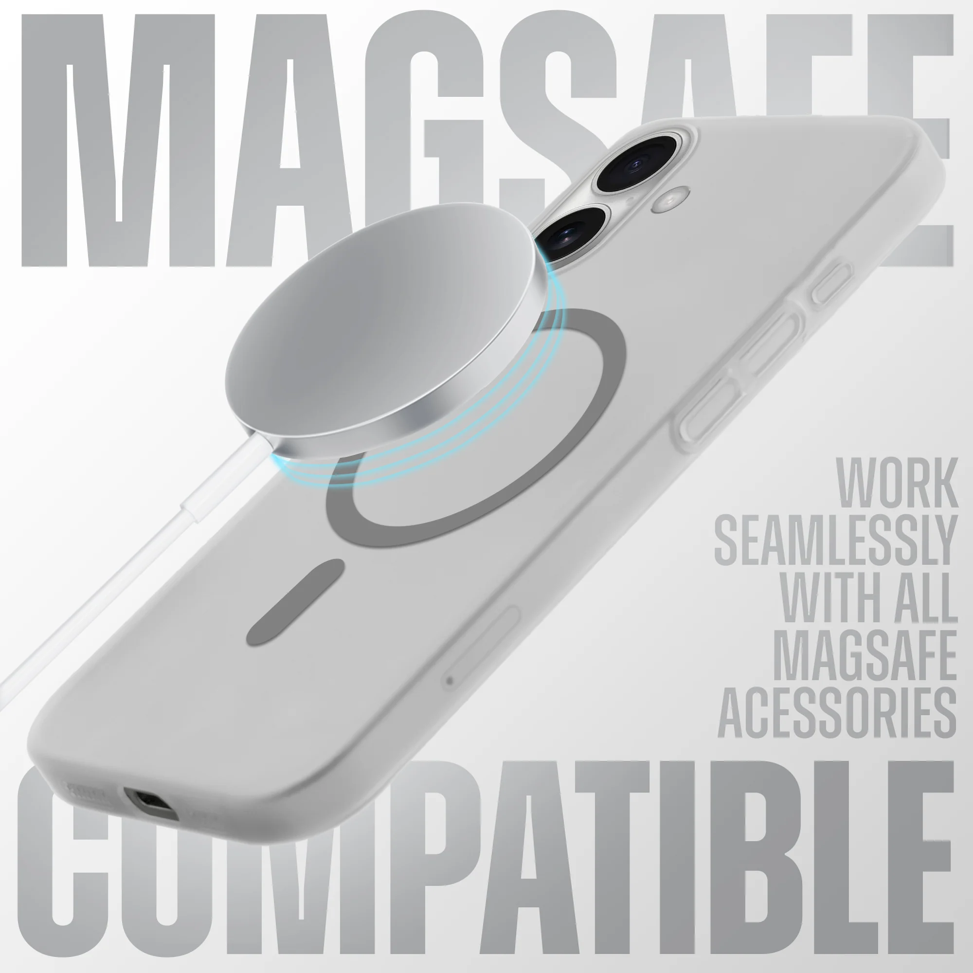 Frosted Slim Wireless Charging Support Case For Apple iPhone 16 Plus - Image 33