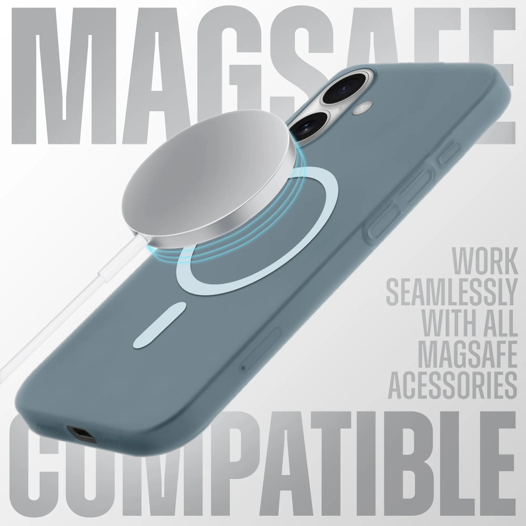 Frosted Slim Wireless Charging Support Case For Apple iPhone 16 Plus - Image 45