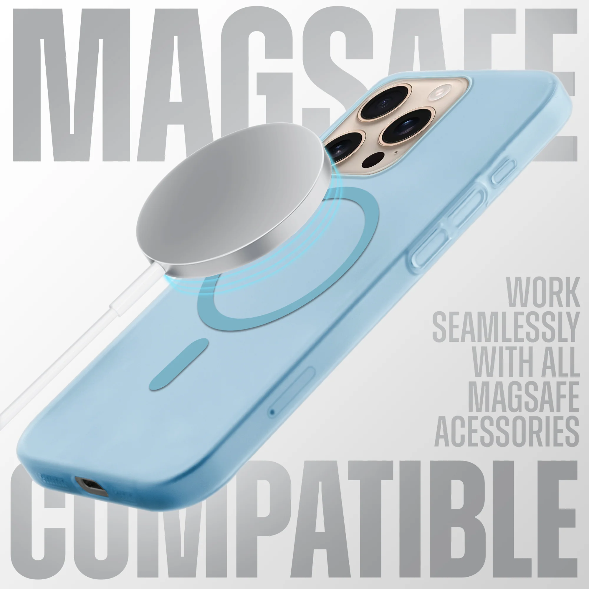 Frosted Slim Wireless Charging Support Case For Apple iPhone 16 Pro - Image 40
