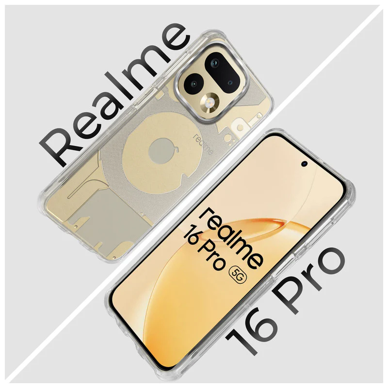 Slim Transparent TPU Case with Silver Camera Ring Back Cover for Realme 16 Pro 5G - Image 6