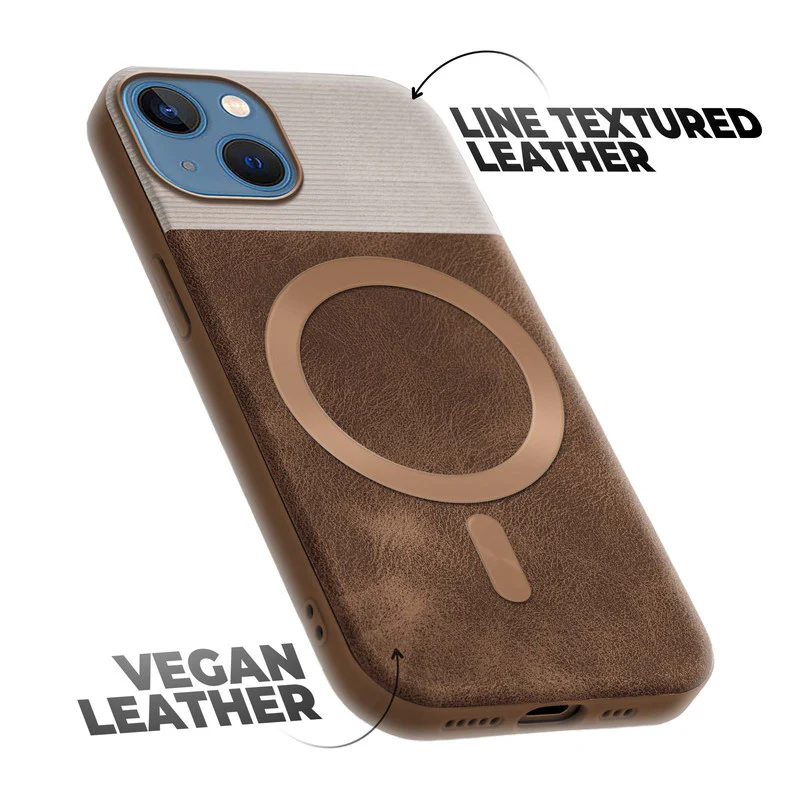 Smooth PU Leather Wireless Charging Support Back Cover for Apple iPhone 13 - Image 12